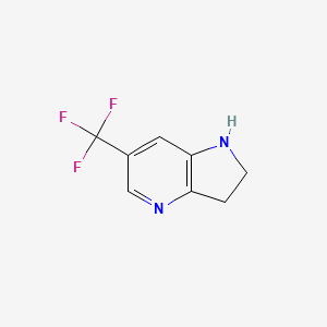molecular formula C8H7F3N2 B567918 6-(Trifluoromethyl)-2,3-dihydro-1H-pyrrolo[3,2-B]pyridine CAS No. 1260664-09-2