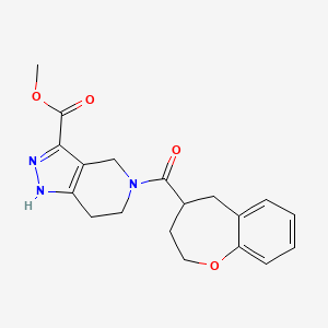 molecular formula C19H21N3O4 B5679188 Methyl 5-(2,3,4,5-tetrahydro-1-benzoxepine-4-carbonyl)-1,4,6,7-tetrahydropyrazolo[4,3-c]pyridine-3-carboxylate 