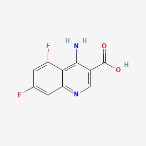 molecular formula C10H6F2N2O2 B567923 4-Amino-5,7-difluoroquinoline-3-carboxylic acid CAS No. 1242260-79-2