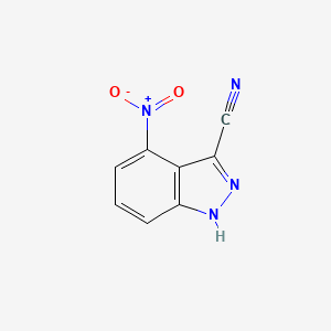 molecular formula C8H4N4O2 B567926 4-Nitro-1H-indazole-3-carbonitrile CAS No. 1260386-34-2
