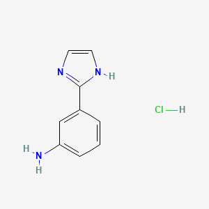 molecular formula C9H10ClN3 B567928 3-(1H-Imidazol-2-yl)aniline hydrochloride CAS No. 1261269-04-8