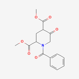 molecular formula C16H17NO6 B567939 Dimethyl 1-benzoyl-5-oxopiperidine-2,4-dicarboxylate CAS No. 1255663-98-9