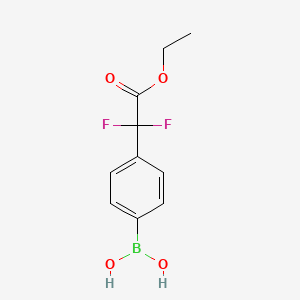 molecular formula C10H11BF2O4 B567942 4-(乙氧羰基二氟甲基)苯硼酸 CAS No. 1256345-83-1