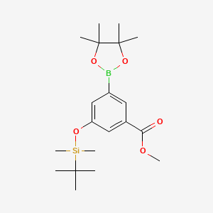 molecular formula C20H33BO5Si B567945 Methyl 3-((tert-butyldimethylsilyl)oxy)-5-(4,4,5,5-tetramethyl-1,3,2-dioxaborolan-2-yl)benzoate CAS No. 1218789-68-4