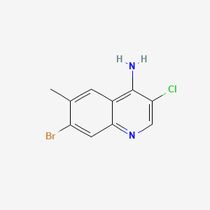 molecular formula C10H8BrClN2 B567952 7-Bromo-3-chloro-6-methylquinolin-4-amine CAS No. 1210945-67-7