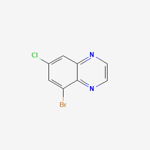 molecular formula C8H4BrClN2 B567954 5-Bromo-7-chloroquinoxaline CAS No. 1215205-87-0