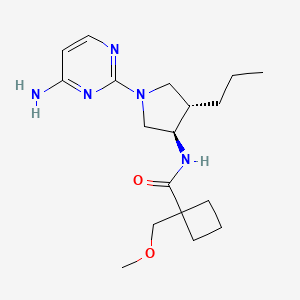molecular formula C18H29N5O2 B5679568 N-[(3R,4S)-1-(4-aminopyrimidin-2-yl)-4-propylpyrrolidin-3-yl]-1-(methoxymethyl)cyclobutane-1-carboxamide 
