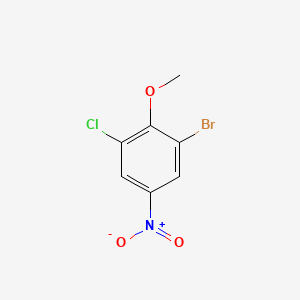molecular formula C7H5BrClNO3 B567958 1-Bromo-3-chloro-2-methoxy-5-nitrobenzene CAS No. 1215205-94-9