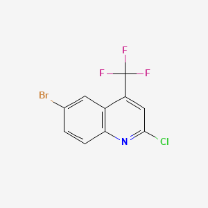 molecular formula C10H4BrClF3N B567960 6-Bromo-2-chloro-4-(trifluoromethyl)quinoline CAS No. 1283719-79-8