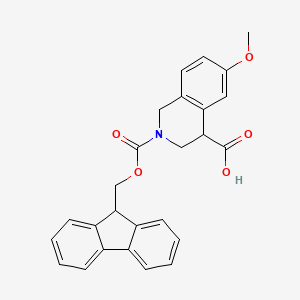 molecular formula C26H23NO5 B567966 2-(((9H-Fluoren-9-yl)methoxy)carbonyl)-6-methoxy-1,2,3,4-tetrahydroisoquinoline-4-carboxylic acid CAS No. 1233025-96-1