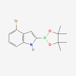 molecular formula C14H17BBrNO2 B567967 4-Bromo-2-(4,4,5,5-tetramethyl-1,3,2-dioxaborolan-2-YL)-1H-indole CAS No. 1256358-97-0
