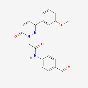 molecular formula C21H19N3O4 B5679675 N-(4-acetylphenyl)-2-(3-(3-methoxyphenyl)-6-oxopyridazin-1(6H)-yl)acetamide 