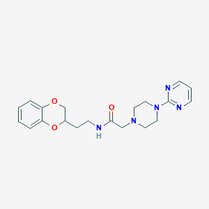 molecular formula C20H25N5O3 B5679717 N-[2-(2,3-dihydro-1,4-benzodioxin-2-yl)ethyl]-2-[4-(2-pyrimidinyl)-1-piperazinyl]acetamide 