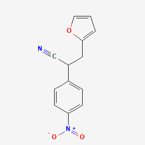 molecular formula C13H10N2O3 B567972 3-(Furan-2-yl)-2-(4-nitrophenyl)propanenitrile CAS No. 1254177-56-4