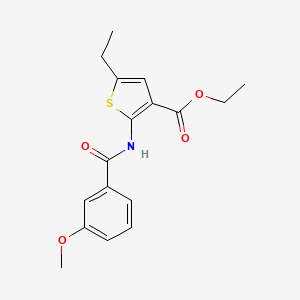 molecular formula C17H19NO4S B5679721 ethyl 5-ethyl-2-[(3-methoxybenzoyl)amino]-3-thiophenecarboxylate 