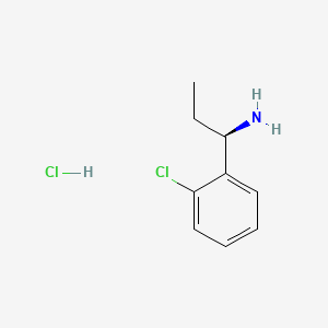 molecular formula C9H13Cl2N B567978 (R)-1-(2-Chlorophenyl)propan-1-amine hydrochloride CAS No. 1213532-54-7