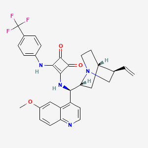molecular formula C31H29F3N4O3 B567979 3-(((1R)-(6-methoxyquinolin-4-yl)(5-vinylquinuclidin-2-yl)methyl)amino)-4-((4-(trifluoromethyl)phenyl)amino)cyclobut-3-ene-1,2-dione CAS No. 1256245-80-3