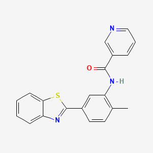 molecular formula C20H15N3OS B5679795 N-[5-(1,3-benzothiazol-2-yl)-2-methylphenyl]pyridine-3-carboxamide 