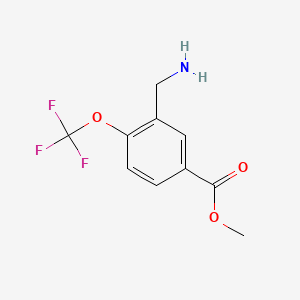 molecular formula C10H10F3NO3 B567981 Methyl 3-(aminomethyl)-4-(trifluoromethoxy)benzoate CAS No. 1263280-11-0