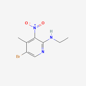 molecular formula C8H10BrN3O2 B567985 5-Bromo-N-ethyl-4-methyl-3-nitropyridin-2-amine CAS No. 1280786-58-4