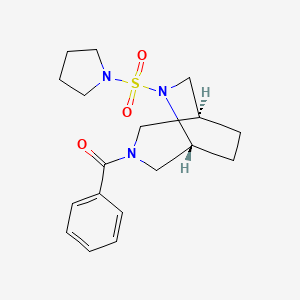 molecular formula C18H25N3O3S B5679884 phenyl-[(1S,5R)-6-pyrrolidin-1-ylsulfonyl-3,6-diazabicyclo[3.2.2]nonan-3-yl]methanone 