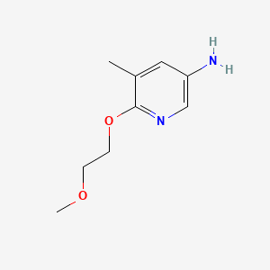molecular formula C9H14N2O2 B567989 6-(2-Methoxyethoxy)-5-methylpyridin-3-amine CAS No. 1251220-20-8