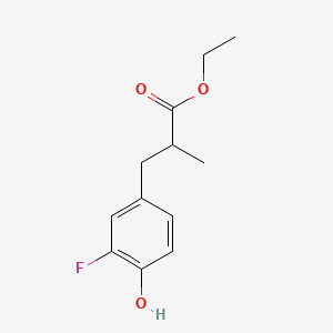 molecular formula C12H15FO3 B567991 Ethyl 3-(3-fluoro-4-hydroxyphenyl)-2-methylpropanoate CAS No. 1234848-20-4