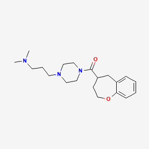 molecular formula C20H31N3O2 B5679916 N,N-dimethyl-3-[4-(2,3,4,5-tetrahydro-1-benzoxepin-4-ylcarbonyl)piperazin-1-yl]propan-1-amine 