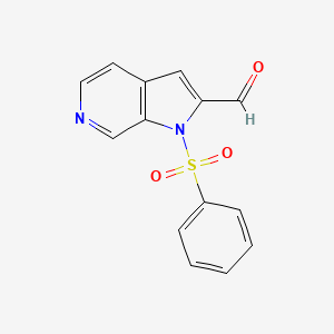 molecular formula C14H10N2O3S B567993 1-(Phenylsulfonyl)-6-azaindole-2-carbaldehyde CAS No. 1227266-97-8