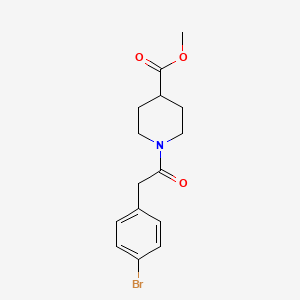 molecular formula C15H18BrNO3 B5679998 METHYL 1-[2-(4-BROMOPHENYL)ACETYL]-4-PIPERIDINECARBOXYLATE 