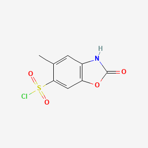 molecular formula C8H6ClNO4S B568004 5-Methyl-2-oxo-2,3-dihydro-1,3-benzoxazole-6-sulfonyl chloride CAS No. 1227465-58-8