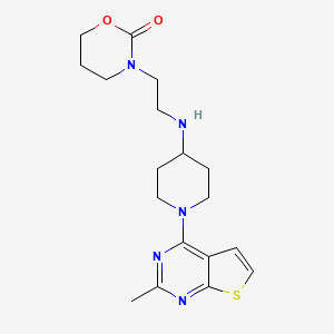 molecular formula C18H25N5O2S B5680072 3-(2-{[1-(2-methylthieno[2,3-d]pyrimidin-4-yl)piperidin-4-yl]amino}ethyl)-1,3-oxazinan-2-one 