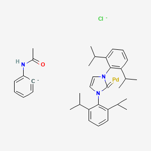 [1,3-bis[2,6-di(propan-2-yl)phenyl]imidazol-2-ylidene]palladium;N-phenylacetamide;chloride