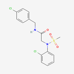 molecular formula C16H16Cl2N2O3S B5680139 N-(4-chlorobenzyl)-N~2~-(2-chlorophenyl)-N~2~-(methylsulfonyl)glycinamide 