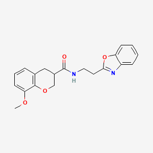 molecular formula C20H20N2O4 B5680143 N-[2-(1,3-benzoxazol-2-yl)ethyl]-8-methoxychromane-3-carboxamide 