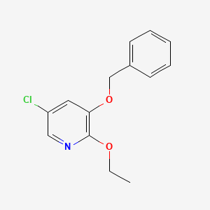 molecular formula C14H14ClNO2 B568017 3-(苄氧基)-5-氯-2-乙氧基吡啶 CAS No. 1245563-13-6