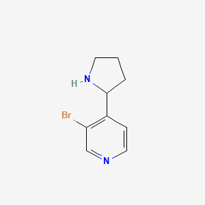 molecular formula C9H11BrN2 B568019 3-Bromo-4-(2-pyrrolidinyl)pyridine CAS No. 1270362-48-5