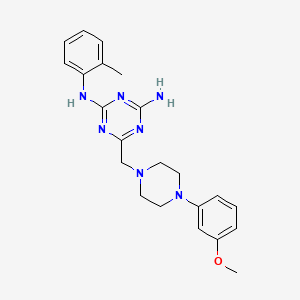 molecular formula C22H27N7O B5680208 N-(4-AMINO-6-{[4-(3-METHOXYPHENYL)PIPERAZINO]METHYL}-1,3,5-TRIAZIN-2-YL)-N-(2-METHYLPHENYL)AMINE 