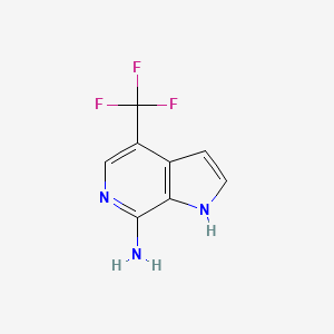 molecular formula C8H6F3N3 B568023 1h-Pyrrolo[2,3-c]pyridin-7-amine,4-(trifluoromethyl)- CAS No. 1260384-31-3