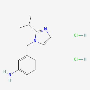 molecular formula C13H19Cl2N3 B568026 (3-((2-Isopropyl-1H-imidazol-1-yl)methyl)phenyl)amine dihydrochloride CAS No. 1211449-75-0
