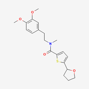 molecular formula C20H25NO4S B5680362 N-[2-(3,4-dimethoxyphenyl)ethyl]-N-methyl-5-(tetrahydro-2-furanyl)-2-thiophenecarboxamide 