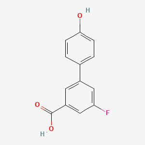 molecular formula C13H9FO3 B568037 4-(3-羧基-5-氟苯基)苯酚 CAS No. 1257665-01-2