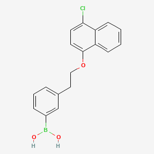 molecular formula C18H16BClO3 B568039 3-[(4'-Chloro-1-naphthyloxy)methyl]phenylboronic acid CAS No. 1257648-77-3