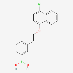 molecular formula C18H16BClO3 B568039 (3-{2-[(4-Chloronaphthalen-1-yl)oxy]ethyl}phenyl)boronic acid CAS No. 1257648-77-3