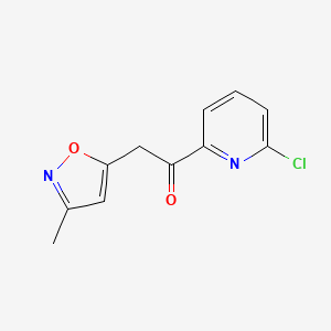molecular formula C11H9ClN2O2 B568055 1-(6-Chloropyridin-2-yl)-2-(3-methylisoxazol-5-yl)ethanone CAS No. 1260783-70-7