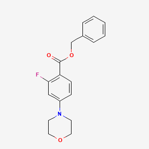 molecular formula C18H18FNO3 B568059 Benzyl 2-fluoro-4-morpholinobenzoate CAS No. 1272756-24-7