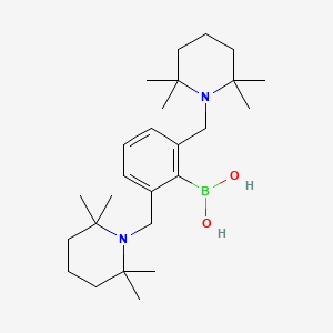 molecular formula C26H45BN2O2 B568067 2,6-Bis[(2,2,6,6-tetramethyl-1-piperidinyl)methyl]phenylboronic Acid CAS No. 1243264-54-1
