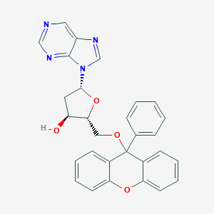 molecular formula C29H24N4O4 B056807 (2R,3S,5R)-2-[(9-phenylxanthen-9-yl)oxymethyl]-5-purin-9-yloxolan-3-ol CAS No. 114155-96-3