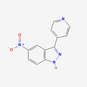 molecular formula C12H8N4O2 B568073 5-nitro-3-(pyridin-4-yl)-1H-indazole CAS No. 1245648-33-2