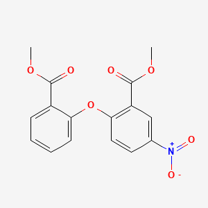 molecular formula C16H13NO7 B568075 Methyl 2-(2-(methoxycarbonyl)phenoxy)-5-nitrobenzoate CAS No. 1269492-17-2